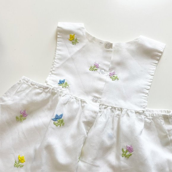 Vintage Emmys Embroidered Floral Pinafore Dress | Size 8 - Picture 4 of 7